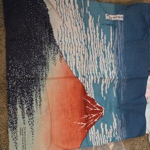 Scenic Blue and Orange Tapestry Tradional Qrapping Cloth